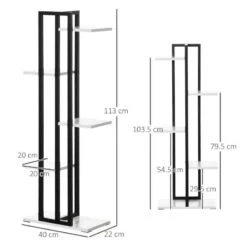 Outsunny 5 Tier Corner Plant Stand - White/Black - 845-759V00WT -OUTSUNNY Sales Shop outsunny 845759v00wt dimensions