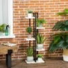 Outsunny 5 Tier Corner Plant Stand - White/Black - 845-759V00WT -OUTSUNNY Sales Shop outsunny 845759v00wt main image