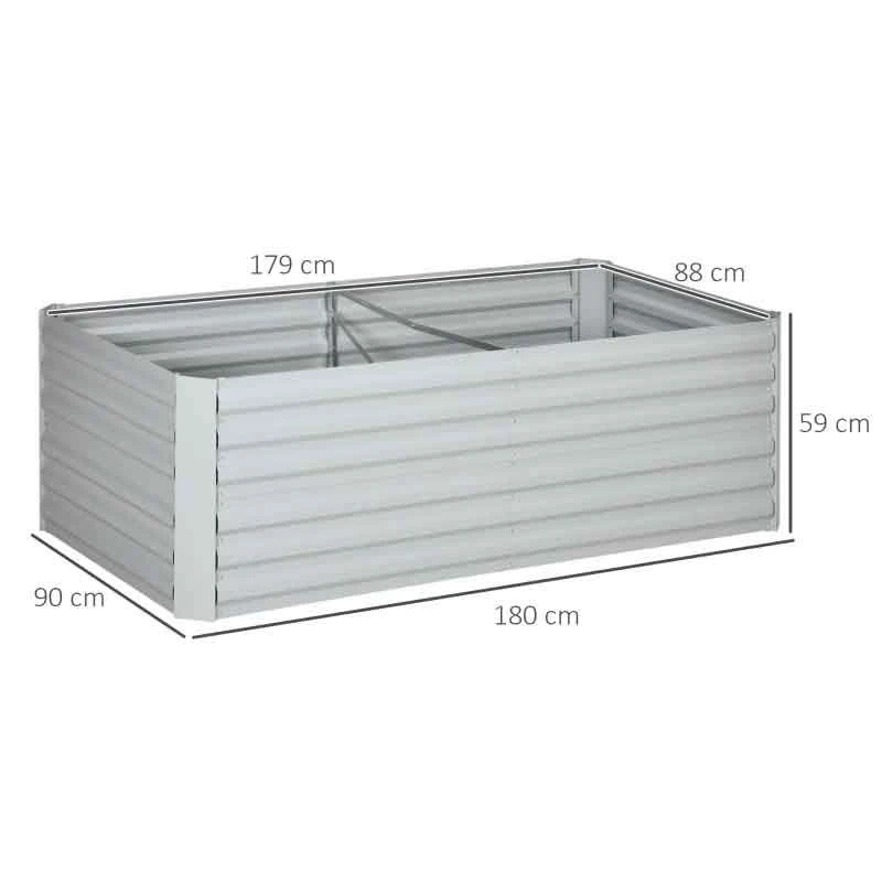 Outsunny Raised Bed With Multi-Reinforced Rods - Grey - 845-774V00LG 3 Outsunny Raised Bed With Multi-Reinforced Rods - Grey - 845-774V00LG - Image 3