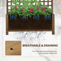 Outsunny Wood Planter With Trellis - Brown - 845-792V00CF -OUTSUNNY Sales Shop outsunny 845792v00cf 2