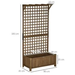 Outsunny Wood Planter With Trellis - Brown - 845-792V00CF -OUTSUNNY Sales Shop outsunny 845792v00cf dimensions