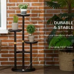Outsunny 3 Tier Corner Plant Stand - Dark Walnut - 845-811V00DW 18 Outsunny 3 Tier Corner Plant Stand - Dark Walnut - 845-811V00DW -OUTSUNNY Sales Shop outsunny 845811v00dw 2