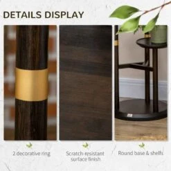 Outsunny 3 Tier Corner Plant Stand - Dark Walnut - 845-811V00DW 17 Outsunny 3 Tier Corner Plant Stand - Dark Walnut - 845-811V00DW -OUTSUNNY Sales Shop outsunny 845811v00dw 3