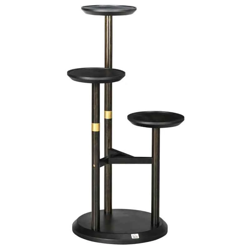 Outsunny 3 Tier Corner Plant Stand - Dark Walnut - 845-811V00DW 5 Outsunny 3 Tier Corner Plant Stand - Dark Walnut - 845-811V00DW - Image 5