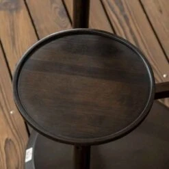 Outsunny 3 Tier Corner Plant Stand - Dark Walnut - 845-811V00DW 16 Outsunny 3 Tier Corner Plant Stand - Dark Walnut - 845-811V00DW -OUTSUNNY Sales Shop outsunny 845811v00dw close up shelf