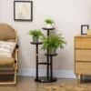 Outsunny 3 Tier Corner Plant Stand - Dark Walnut - 845-811V00DW 20 Outsunny 3 Tier Corner Plant Stand - Dark Walnut - 845-811V00DW -OUTSUNNY Sales Shop outsunny 845811v00dw lifestyle2