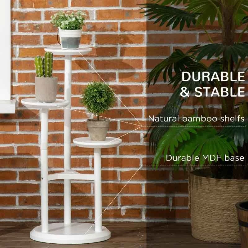 Outsunny 3 Tier Corner Plant Stand - White - 845-811V00WT 9 Outsunny 3 Tier Corner Plant Stand - White - 845-811V00WT - Image 9