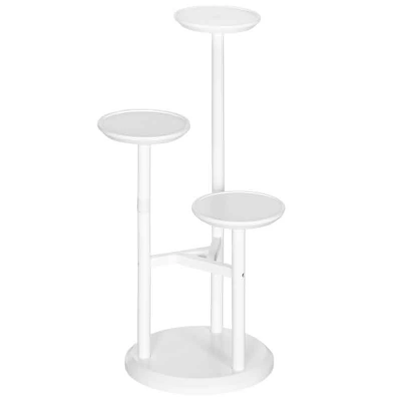 Outsunny 3 Tier Corner Plant Stand - White - 845-811V00WT 3 Outsunny 3 Tier Corner Plant Stand - White - 845-811V00WT - Image 3