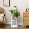 Outsunny 3 Tier Corner Plant Stand - White - 845-811V00WT -OUTSUNNY Sales Shop outsunny 845811v00wt lifestyle