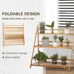 Outsunny 3 Tier Plant Stand - Natural - 845-812V00ND 18 Outsunny 3 Tier Plant Stand - Natural - 845-812V00ND -OUTSUNNY Sales Shop outsunny 845812v00nd 2