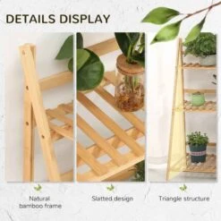 Outsunny 3 Tier Plant Stand - Natural - 845-812V00ND 17 Outsunny 3 Tier Plant Stand - Natural - 845-812V00ND -OUTSUNNY Sales Shop outsunny 845812v00nd 3