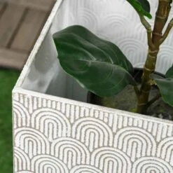 Outsunny Metal Plant Stand With Pot - Set Of 3 - Grey/Black - 845-828V00GY 15 Outsunny Metal Plant Stand With Pot - Set Of 3 - Grey/Black - 845-828V00GY -OUTSUNNY Sales Shop outsunny 845828v00gy close up 2