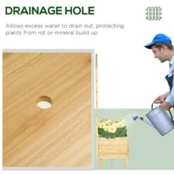 Outsunny Garden Planters With Trellis - Natural - 845-883V01ND -OUTSUNNY Sales Shop outsunny 845883v01nd 2