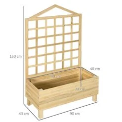 Outsunny Garden Planters With Trellis - Natural - 845-883V01ND -OUTSUNNY Sales Shop outsunny 845883v01nd dimensions