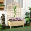 Outsunny Garden Planters With Trellis - Natural - 845-883V01ND -OUTSUNNY Sales Shop outsunny 845883v01nd lifestyle