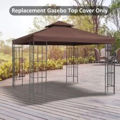 Outsunny 2 Tier Gazebo Replacement Canopy 3000x3000mm - Coffee - 84C-041 19 Outsunny 2 Tier Gazebo Replacement Canopy 3000x3000mm - Coffee - 84C-041 -OUTSUNNY Sales Shop outsunny 84c 041 1