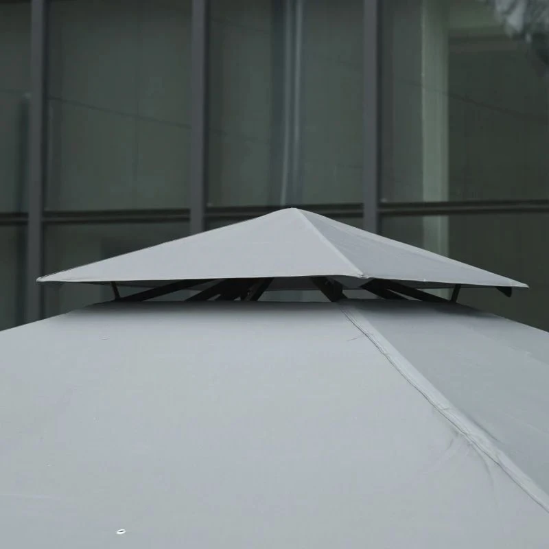 Outsunny 2 Tier Garden Gazebo With Curtains 3000x3000mm - Grey - 84C-043CG 5 Outsunny 2 Tier Garden Gazebo With Curtains 3000x3000mm - Grey - 84C-043CG - Image 5