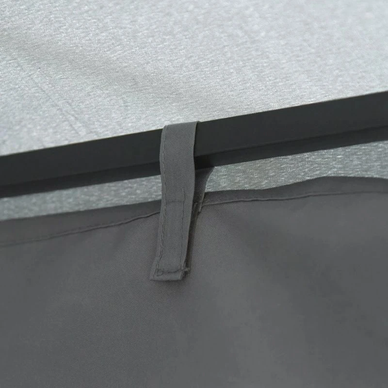 Outsunny 2 Tier Garden Gazebo With Curtains 3000x3000mm - Grey - 84C-043CG 4 Outsunny 2 Tier Garden Gazebo With Curtains 3000x3000mm - Grey - 84C-043CG - Image 4