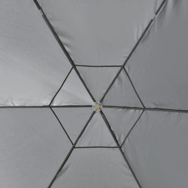 Outsunny Hexagon Gazebo With Netting Walls 4000x4000mm - Grey - 84C-044CG 4 Outsunny Hexagon Gazebo With Netting Walls 4000x4000mm - Grey - 84C-044CG - Image 4