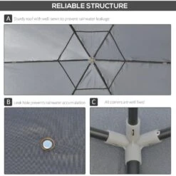 Outsunny Hexagon Gazebo With Netting Walls 4000x4000mm - Grey - 84C-044CG 19 Outsunny Hexagon Gazebo With Netting Walls 4000x4000mm - Grey - 84C-044CG -OUTSUNNY Sales Shop outsunny 84c 044cg 6