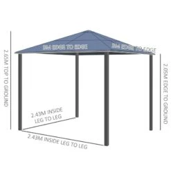 Outsunny Hardtop Garden Gazebo With Mesh Curtains 3000x3000mm - Dark Grey - 84C-049CG -OUTSUNNY Sales Shop outsunny 84c 049cg 2