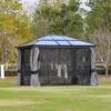 Outsunny Hardtop Garden Gazebo With Mesh Curtains 3600x3000mm - Dark Grey - 84C-049V01 8 Outsunny Hardtop Garden Gazebo With Mesh Curtains 3600x3000mm - Dark Grey - 84C-049V01 -OUTSUNNY Sales Shop outsunny 84c 049v01 12