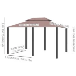 Outsunny 2 Tier Garden Gazebo With Curtains 3000x4000mm - Khaki - 84C-050 -OUTSUNNY Sales Shop outsunny 84c 050 2