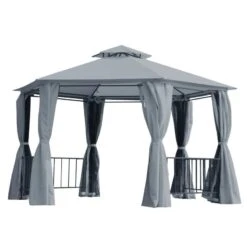 Outsunny 2 Tier Hexagon Garden Party Tent 3000x3000mm - Grey - 84C-052GY 19 Outsunny 2 Tier Hexagon Garden Party Tent 3000x3000mm - Grey - 84C-052GY -OUTSUNNY Sales Shop outsunny 84c 052gy