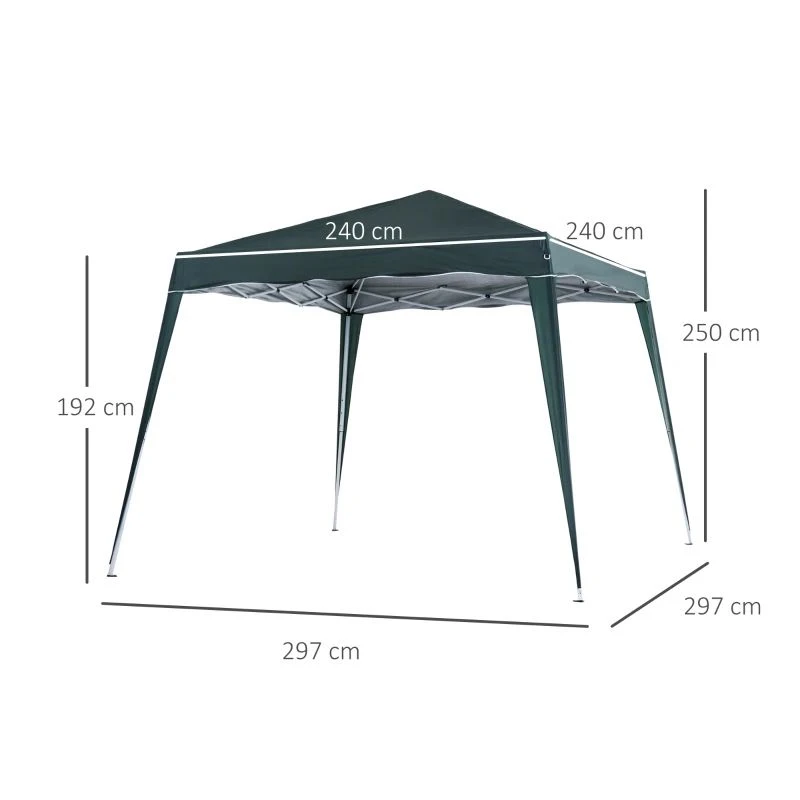 Outsunny Pop-Up Garden Gazebo With Carry Bag 3000x3000mm - Green - 84C-075GN 9 Outsunny Pop-Up Garden Gazebo With Carry Bag 3000x3000mm - Green - 84C-075GN - Image 9