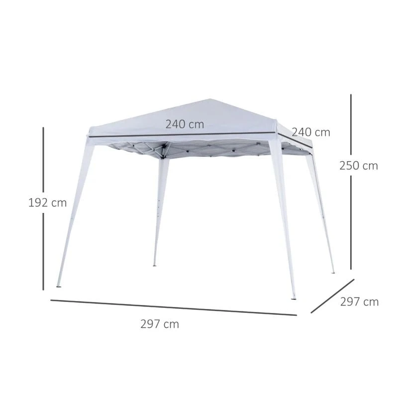 Outsunny Pop-Up Garden Gazebo With Carry Bag 3000x3000mm - White - 84C-075WT 9 Outsunny Pop-Up Garden Gazebo With Carry Bag 3000x3000mm - White - 84C-075WT - Image 9