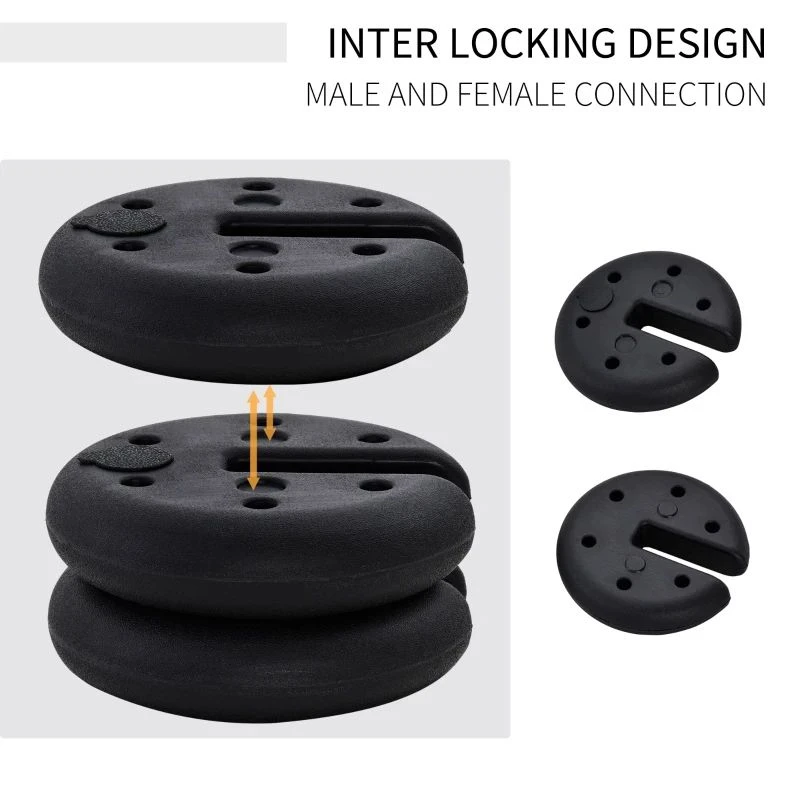 Outsunny Gazebo Self Fill Base Weights X4 - Black - 840C-085 7 Outsunny Gazebo Self Fill Base Weights X4 - Black - 840C-085 - Image 7