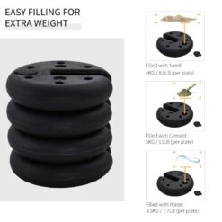 Outsunny Gazebo Self Fill Base Weights X4 - Black - 840C-085 13 Outsunny Gazebo Self Fill Base Weights X4 - Black - 840C-085 -OUTSUNNY Sales Shop outsunny 84c 085 4