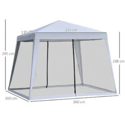 Outsunny Garden Gazebo With Mesh Sidewalls 3000x3000mm - Grey - 84C-090GY -OUTSUNNY Sales Shop outsunny 84c 090gy 2