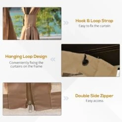 Outsunny Hardtop Garden Gazebo With Curtains And Nets 3000x3600mm - Brown - 84C-095V01 -OUTSUNNY Sales Shop outsunny 84c 095v01 5