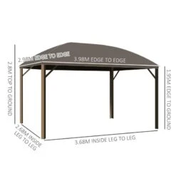 Outsunny Hardtop Garden Gazebo With Curtains 4000x3000 - Grey - 84C-097CG -OUTSUNNY Sales Shop outsunny 84c 097cg 2