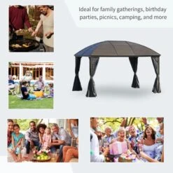 Outsunny Hardtop Garden Gazebo With Curtains 4000x3000 - Grey - 84C-097CG -OUTSUNNY Sales Shop outsunny 84c 097cg 6