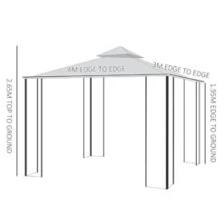 Outsunny 2 Tier Garden Gazebo With Curtains 3000x4000mm - Grey - 84C-099GY -OUTSUNNY Sales Shop outsunny 84c 099gy 2