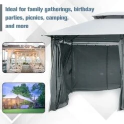 Outsunny 2 Tier Garden Gazebo With Curtains 3000x4000mm - Grey - 84C-099GY -OUTSUNNY Sales Shop outsunny 84c 099gy 5