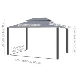 Outsunny 2 Tier Garden Gazebo With Curtains And Nets 3000x4000mm - Grey - 84C-101GY -OUTSUNNY Sales Shop outsunny 84c 101gy 2