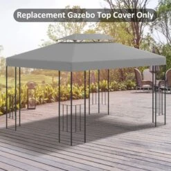 Outsunny 2 Tier Gazebo Replacement Canopy 4000x3000mm - Grey - 84C-102MX -OUTSUNNY Sales Shop outsunny 84c 102mx 1