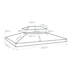 Outsunny 2 Tier Gazebo Replacement Canopy 4000x3000mm - Grey - 84C-102MX -OUTSUNNY Sales Shop outsunny 84c 102mx 2