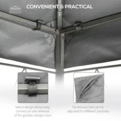 Outsunny 2 Tier Gazebo Replacement Canopy 4000x3000mm - Grey - 84C-102MX -OUTSUNNY Sales Shop outsunny 84c 102mx 5