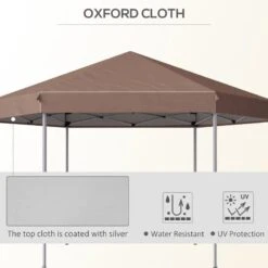 Outsunny Pop-up Garden Gazebo With Curtains & Windows 4000x4000mm - Brown - 84C-106 -OUTSUNNY Sales Shop outsunny 84c 106 5