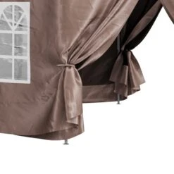 Outsunny Pop-up Garden Gazebo With Curtains & Windows 4000x4000mm - Brown - 84C-106 -OUTSUNNY Sales Shop outsunny 84c 106 8