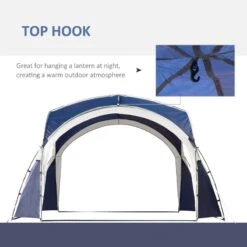 Outsunny Domed Garden Gazebo Tent 3500x3500mm - Blue/Grey - 84C-110BU -OUTSUNNY Sales Shop outsunny 84c 110bu 4