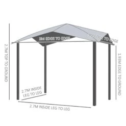 Outsunny Metal Garden Gazebo 3000x3000m - Grey - 84C-113 -OUTSUNNY Sales Shop outsunny 84c 113 2