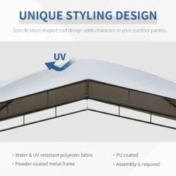 Outsunny Metal Garden Gazebo 3000x3000m - Grey - 84C-113 -OUTSUNNY Sales Shop outsunny 84c 113 3