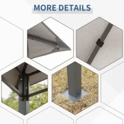 Outsunny Metal Garden Gazebo 3000x3000m - Grey - 84C-113 -OUTSUNNY Sales Shop outsunny 84c 113 6