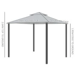 Outsunny 2 Tier Garden Gazebo 3000x3000mm - Grey - 84C-115 16 Outsunny 2 Tier Garden Gazebo 3000x3000mm - Grey - 84C-115 -OUTSUNNY Sales Shop outsunny 84c 115 2