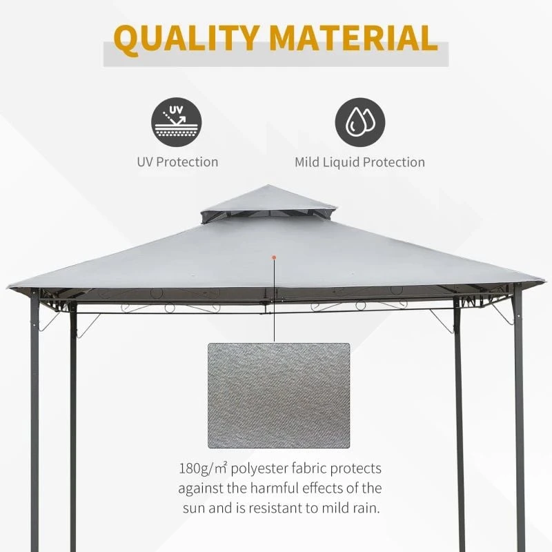 Outsunny 2 Tier Garden Gazebo 3000x3000mm - Grey - 84C-115 7 Outsunny 2 Tier Garden Gazebo 3000x3000mm - Grey - 84C-115 - Image 7